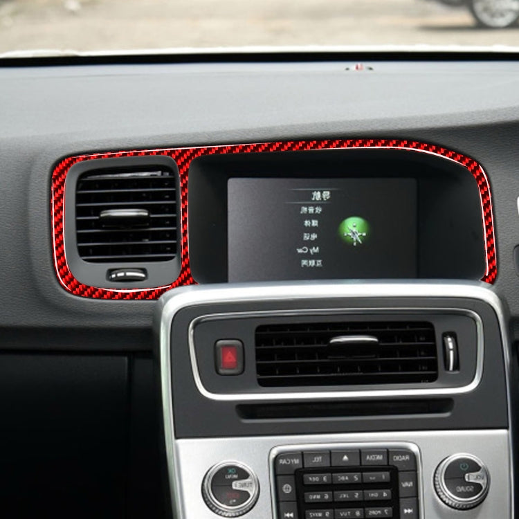 Car Carbon Fiber Navigation Frame Decorative Sticker for Volvo V60 2010-2017, Right Drive(Red) - In Car by buy2fix | Online Shopping UK | buy2fix