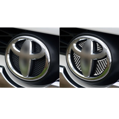 4 PCS / Set Carbon Fiber Car Front Middle Net Logo Decorative Sticker for Toyota 4Runner 2010-2020 - In Car by buy2fix | Online Shopping UK | buy2fix