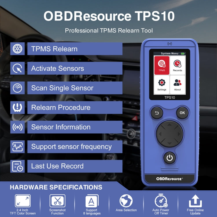 OBDResource TPS10 Car Tire Pressure Reset Meter EL50448 - In Car by buy2fix | Online Shopping UK | buy2fix