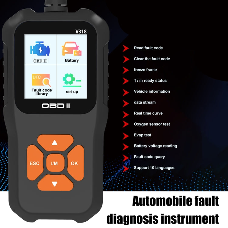 V318 Car OBD2 Color Screen Diagnostic Tool Code Reader - In Car by buy2fix | Online Shopping UK | buy2fix