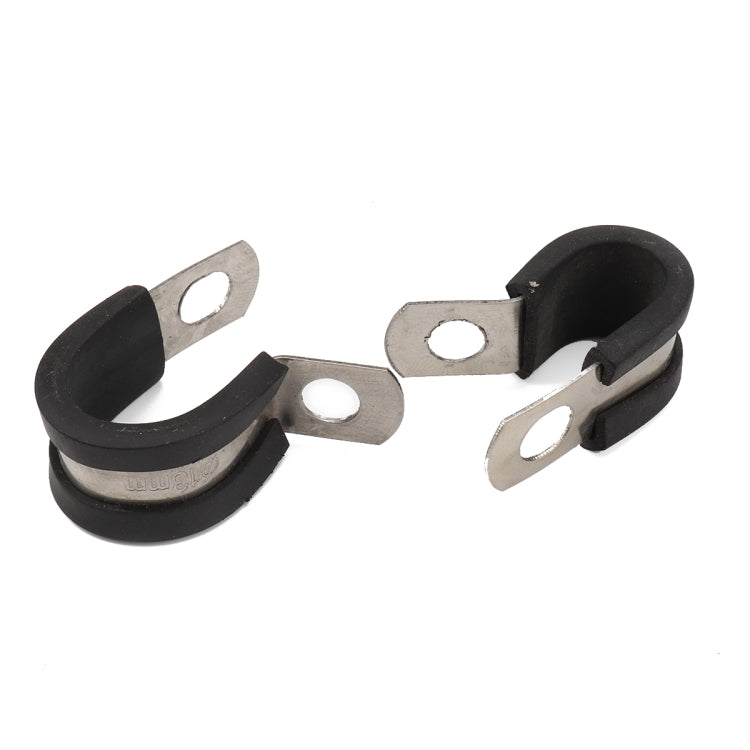 10 PCS Car Rubber Cushion Pipe Clamps Stainless Steel Clamps, Size: 5/8 inch (16mm) - In Car by buy2fix | Online Shopping UK | buy2fix