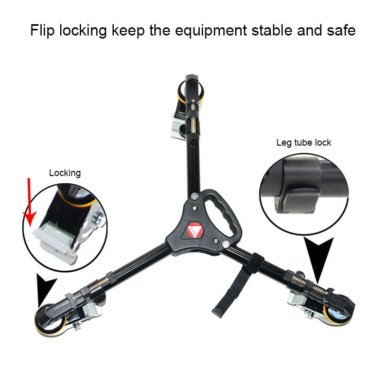 Kingjoy VX-600D Aluminium Alloy Camera Big Foot Wheel Tripod Pulley Base - Camera Accessories by buy2fix | Online Shopping UK | buy2fix