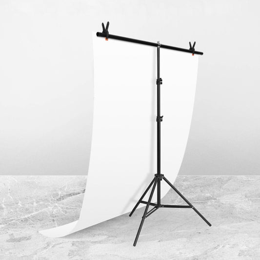 100x200cm T-Shape Photo Studio Background Support Stand Backdrop Crossbar Bracket Kit with Clips, No Backdrop - Camera Accessories by buy2fix | Online Shopping UK | buy2fix