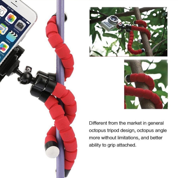 Mini Octopus Flexible Foam Tripod Holder with Phone Clamp & Remote Control(Black) - Consumer Electronics by buy2fix | Online Shopping UK | buy2fix