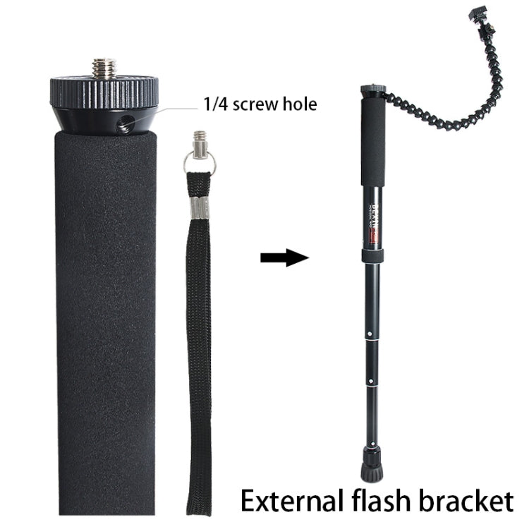 BEXIN P308 Portable Travel Outdoor DSLR Camera Aluminum Alloy Monopod Holder (Black) - Camera Accessories by BEXIN | Online Shopping UK | buy2fix