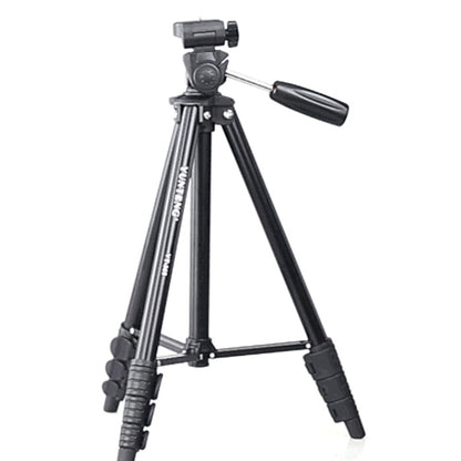 YUNTENG VCT-680RM 4-Section Folding Legs Aluminum Alloy Tripod Mount with Three-Dimensional Tripod Head for DSLR & Digital Camera, Adjustable Height: 46-138cm (Black) - Camera Accessories by buy2fix | Online Shopping UK | buy2fix