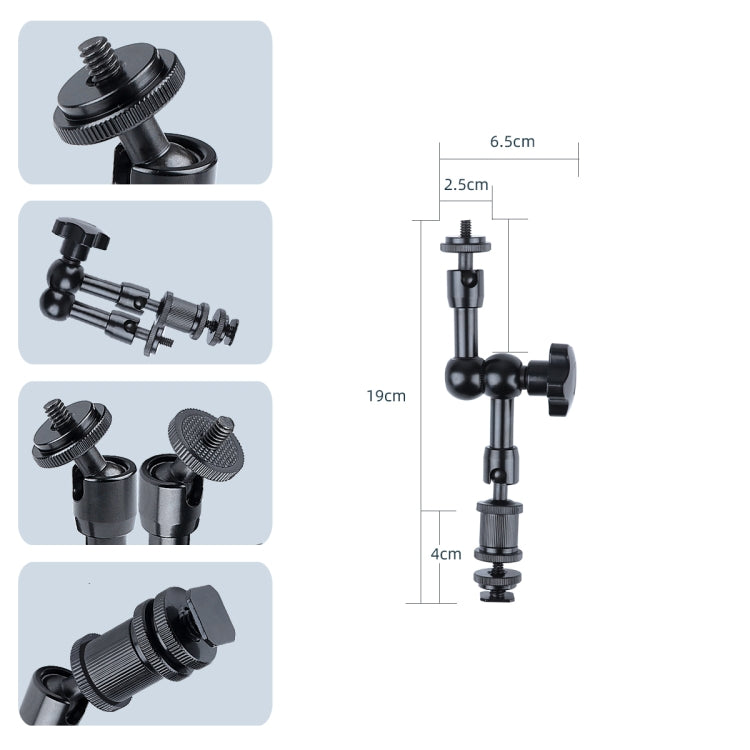 7 inch Adjustable Friction Articulating Magic Arm + Large Claws Clips with Phone Clamp (Black) - Camera Accessories by buy2fix | Online Shopping UK | buy2fix