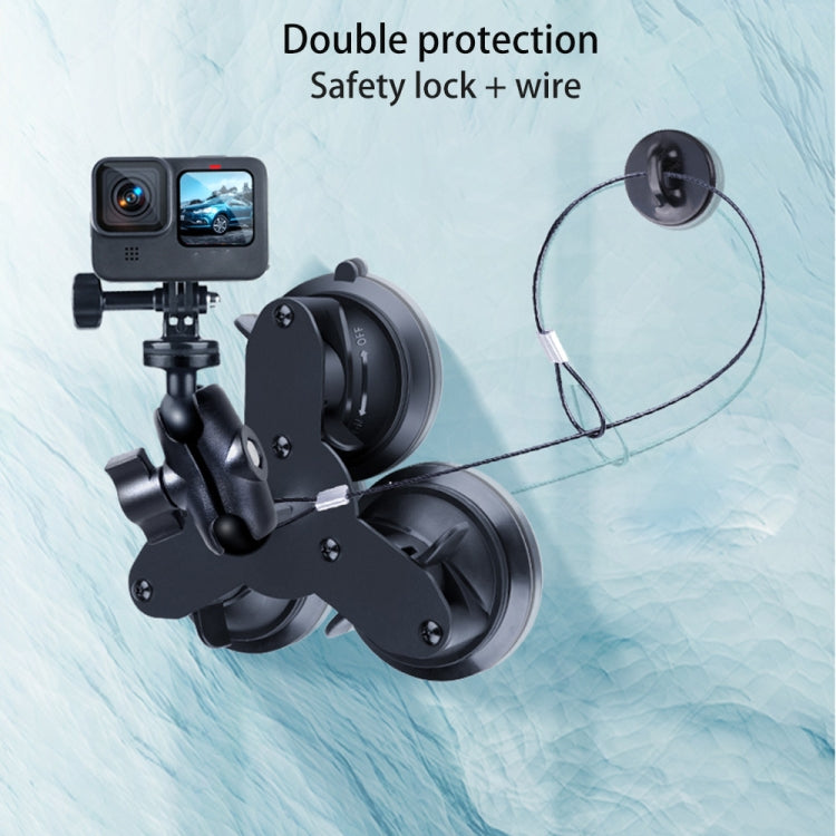 Dual Suction Cup Mount Holder with Tripod Adapter & Screw & Phone Clamp & Anti-lost Silicone Net for for GoPro Hero11 Black / HERO10 Black /9 Black /8 Black /7 /6 /5 /5 Session /4 Session /4 /3+ /3 /2 ... ction and Other Action Cameras, Smartphones(Black) - DJI & GoPro Accessories by buy2fix | Online Shopping UK | buy2fix