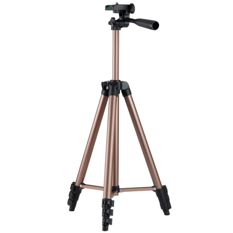 130cm 4-Section Folding Aluminum Alloy Tripod Mount with Three-Dimensional Head(Champagne Gold) - Camera Accessories by buy2fix | Online Shopping UK | buy2fix