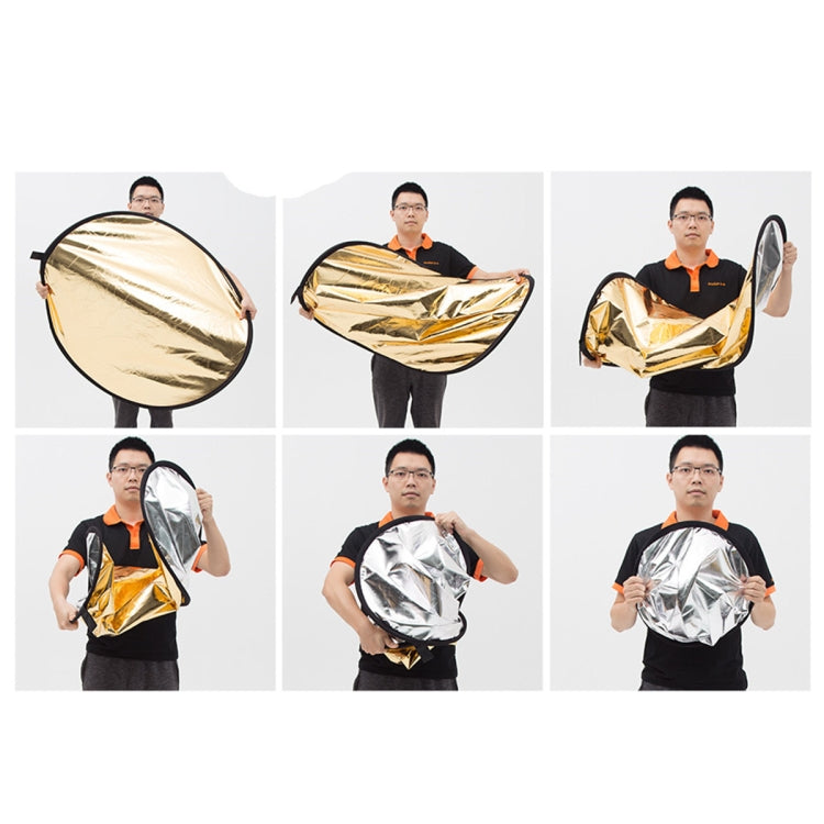 Godox FT01 2 in 1 Gold / Silver Oval Folding Reflector Board, Size: 100 x 150cm -  by Godox | Online Shopping UK | buy2fix