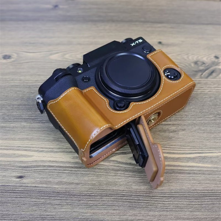 For FUJIFILM X-T5 1/4 inch Thread PU Leather Camera Half Case Base (Brown) - Half Case by buy2fix | Online Shopping UK | buy2fix