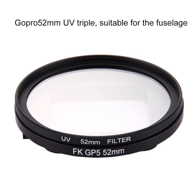 52mm 3 in 1 Round Circle UV Lens Filter with Cap for GoPro HERO7 Black/6 /5 - DJI & GoPro Accessories by buy2fix | Online Shopping UK | buy2fix