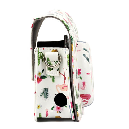 Flamingo Cactus Pattern PU Leather Protective Camera Case Bag For FUJIFILM Instax Mini90 Camera - Camera Accessories by buy2fix | Online Shopping UK | buy2fix