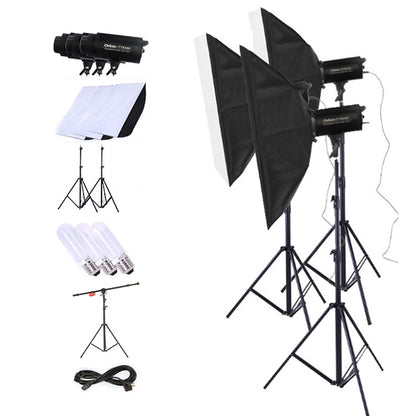 TRIOPO Oubao TTR300W 60x90cm Studio Softbox + 2.8m Tripod Mount + 3x E27 150W Light Bulb Photography Lighting Set - Shoe Mount Flashes by TRIOPO | Online Shopping UK | buy2fix