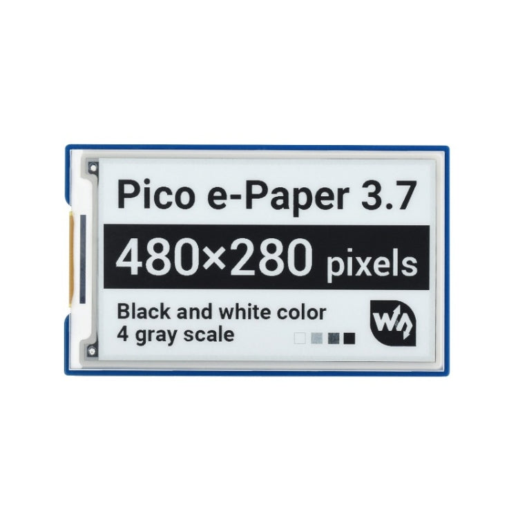 Waveshare 3.7 inch 480x280 Pixel E-Paper E-Ink Display Module for Raspberry Pi Pico, 4 Grayscale, SPI Interface - Modules Expansions Accessories by WAVESHARE | Online Shopping UK | buy2fix