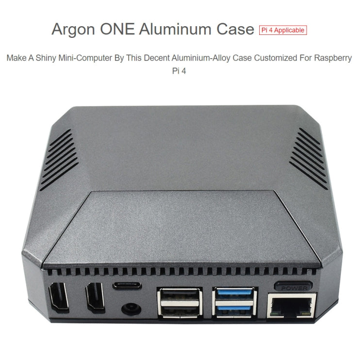 Waveshare Argon One Aluminum Case For Raspberry Pi 4, with Safe Power Button - Modules Expansions Accessories by WAVESHARE | Online Shopping UK | buy2fix