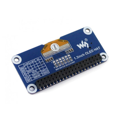 WAVESHARE 128x64 1.3inch OLED Display HAT for Raspberry Pi - LCD & LED Display Module by buy2fix | Online Shopping UK | buy2fix