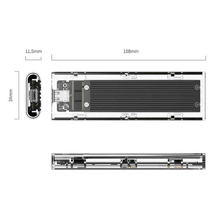 ORICO TCM2-C3 NVMe M.2 SSD Enclosure (10Gbps)(Black) - HDD Enclosure by ORICO | Online Shopping UK | buy2fix