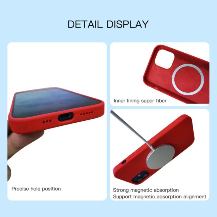 For iPhone 12 Pro Max Magnetic Liquid Silicone Full Coverage Shockproof Magsafe Case with Magsafe Charging Magnet(Wine Red) - iPhone 12 Pro Max Cases by buy2fix | Online Shopping UK | buy2fix