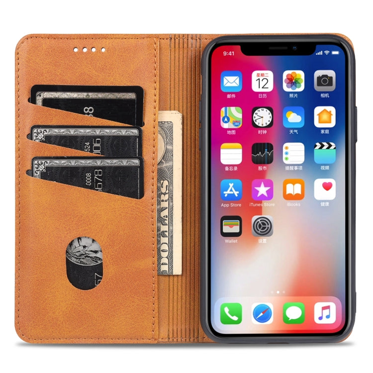 For iPhone XR AZNS Magnetic Calf Texture Horizontal Flip Leather Case with Card Slots & Holder & Wallet(Black) - More iPhone Cases by AZNS | Online Shopping UK | buy2fix