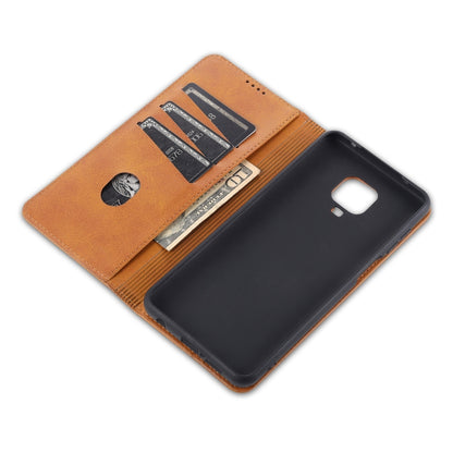 For Xiaomi Redmi Note 9 Pro / Note 9s AZNS Magnetic Calf Texture Horizontal Flip Leather Case with Card Slots & Holder & Wallet(Dark Brown) - Xiaomi Cases by AZNS | Online Shopping UK | buy2fix