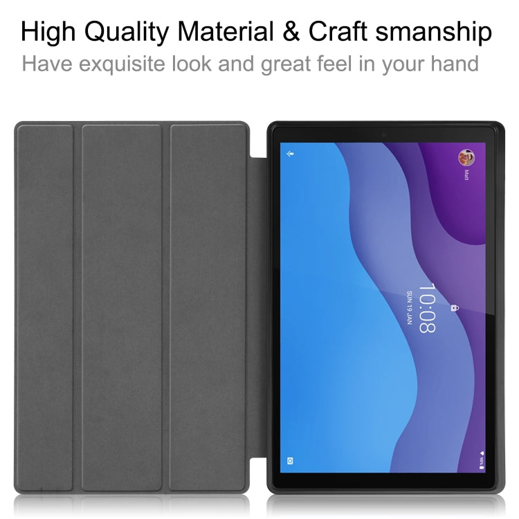 For Lenovo Tab M10 HD 2nd Gen TB-X306 Caster Pattern Horizontal Flip Tablet PC Protective Leather Case with Tri-fold Bracket & Sleep Function(Gray) - For Lenovo by buy2fix | Online Shopping UK | buy2fix