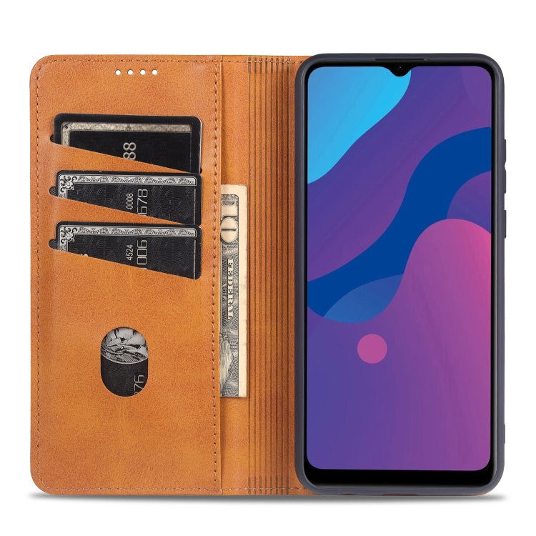 For OPPO A15 AZNS Magnetic Calf Texture Horizontal Flip Leather Case with Card Slots & Holder & Wallet(Dark Brown) - OPPO Cases by AZNS | Online Shopping UK | buy2fix