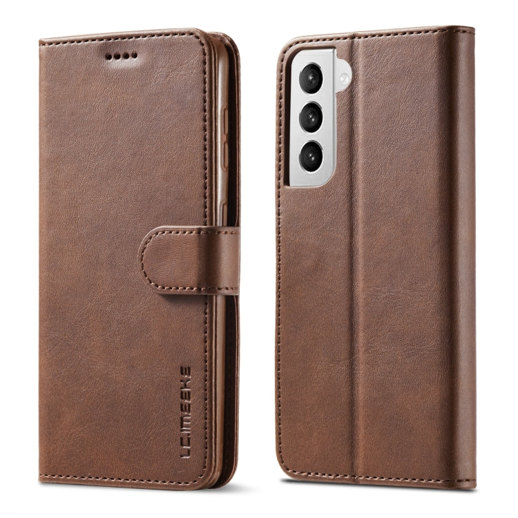 For Samsung Galaxy S21 5G LC.IMEEKE Calf Texture Horizontal Flip Leather Case with Holder & Card Slots & Wallet(Brown) - Galaxy S21 5G Cases by LC.IMEEKE | Online Shopping UK | buy2fix