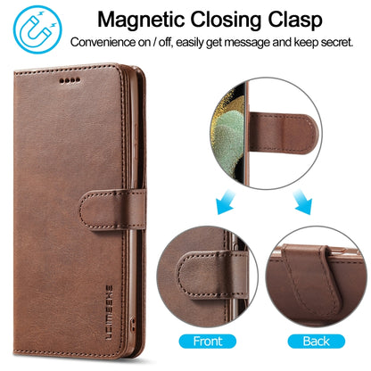 For Samsung Galaxy S21 Ultra 5G LC.IMEEKE Calf Texture Horizontal Flip Leather Case with Holder & Card Slots & Wallet(Brown) - Galaxy S21 Ultra 5G Cases by LC.IMEEKE | Online Shopping UK | buy2fix