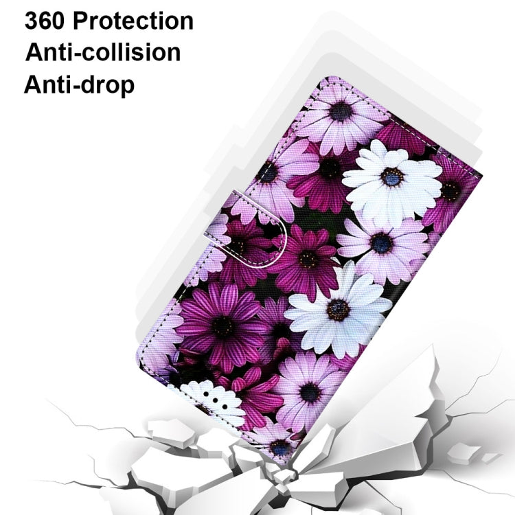 For Xiaomi Redmi 9A Coloured Drawing Cross Texture Horizontal Flip PU Leather Case with Holder & Card Slots & Wallet & Lanyard(Chrysanthemum Pink White Purple) - Xiaomi Cases by buy2fix | Online Shopping UK | buy2fix