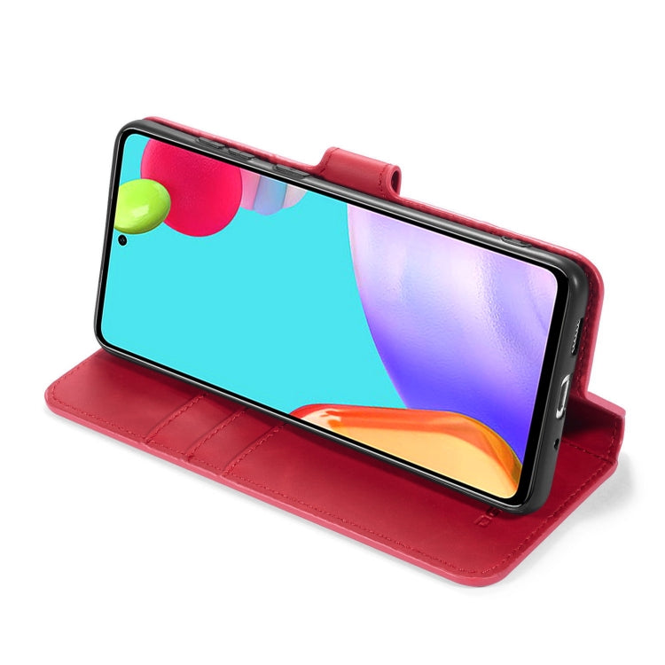 For samsung Galaxy A52 5G / 4G DG.MING Retro Oil Side Horizontal Flip Leather Case with Holder & Card Slots & Wallet(Red) - Galaxy Phone Cases by DG.MING | Online Shopping UK | buy2fix