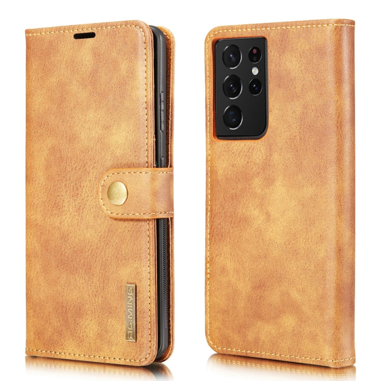 For Samsung Galaxy S21 Ultra 5G DG.MING Crazy Horse Texture Flip Detachable Magnetic Leather Case with Holder & Card Slots & Wallet(Brown) - Galaxy S21 Ultra 5G Cases by DG.MING | Online Shopping UK | buy2fix