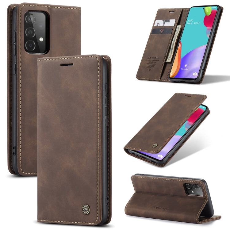 For Samsung Galaxy A52 5G / 4G CaseMe 013 Multifunctional Horizontal Flip Leather Case with Holder & Card Slot & Wallet(Coffee) - Galaxy Phone Cases by CaseMe | Online Shopping UK | buy2fix