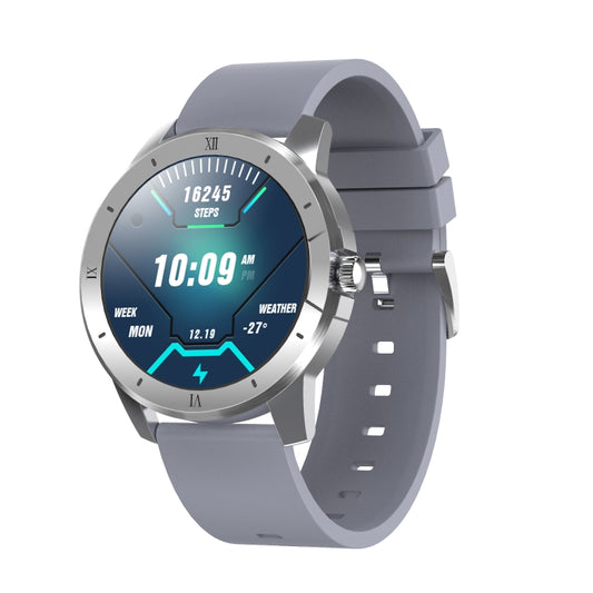 MX12 1.3 inch IPS Color Screen IP68 Waterproof Smart Watch, Support Bluetooth Call / Sleep Monitoring / Heart Rate Monitoring, Style:Silicone Strap(Silver) - Smart Wear by buy2fix | Online Shopping UK | buy2fix