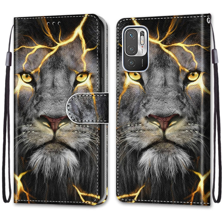For Xiaomi Redmi Note 10 5G Coloured Drawing Cross Texture Horizontal Flip PU Leather Case with Holder & Card Slots & Wallet & Lanyard(Fission Lion) - Xiaomi Cases by buy2fix | Online Shopping UK | buy2fix