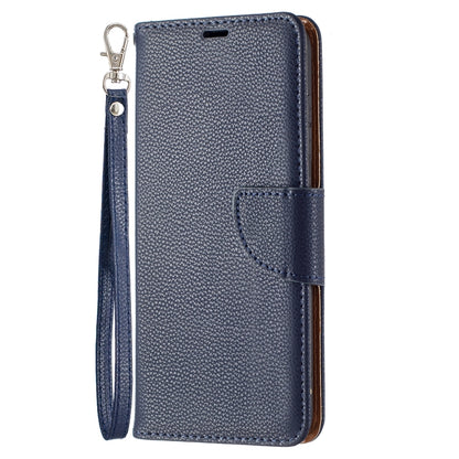 For Samsung Galaxy S21 FE / S21 Lite Litchi Texture Pure Color Horizontal Flip Leather Case with Holder & Card Slots & Wallet & Lanyard(Dark Blue) - Samsung Accessories by buy2fix | Online Shopping UK | buy2fix