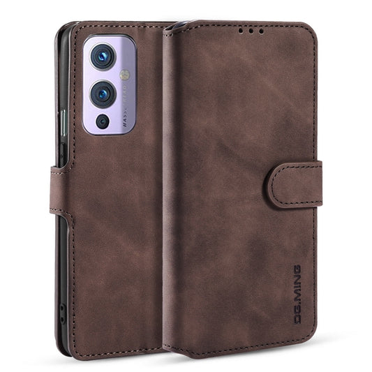 For OnePlus 9 DG.MING Retro Oil Side Horizontal Flip Leather Case with Holder & Card Slots & Wallet(Coffee) - OnePlus Cases by DG.MING | Online Shopping UK | buy2fix