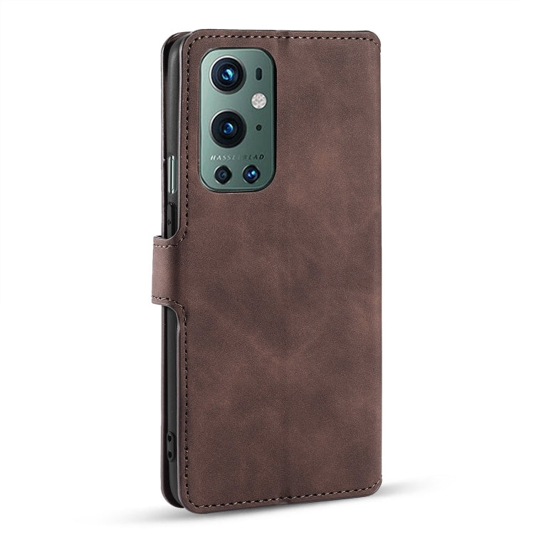 For OnePlus 9 Pro DG.MING Retro Oil Side Horizontal Flip Leather Case with Holder & Card Slots & Wallet(Coffee) - OnePlus Cases by DG.MING | Online Shopping UK | buy2fix