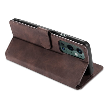 For OnePlus 9 Pro DG.MING Retro Oil Side Horizontal Flip Leather Case with Holder & Card Slots & Wallet(Coffee) - OnePlus Cases by DG.MING | Online Shopping UK | buy2fix