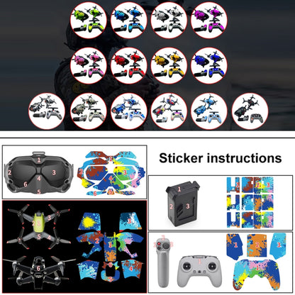 FPV-TZ-SF 4 in 1 Waterproof Anti-Scratch Decal Skin Wrap Stickers Personalized Film Kits for DJI FPV Drone & Goggles V2 & Remote Control & Rocker(Fluorescent Purple) - DJI & GoPro Accessories by buy2fix | Online Shopping UK | buy2fix