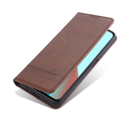 For Xiaomi Redmi Note 10 5G AZNS Magnetic Calf Texture Horizontal Flip Leather Case with Card Slots & Holder & Wallet(Dark Brown) - Xiaomi Cases by AZNS | Online Shopping UK | buy2fix