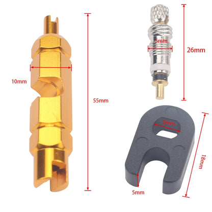 A5587 10 PCS Bicycle French Valve Core with Yellow Disassembly Tool - Outdoor & Sports by buy2fix | Online Shopping UK | buy2fix