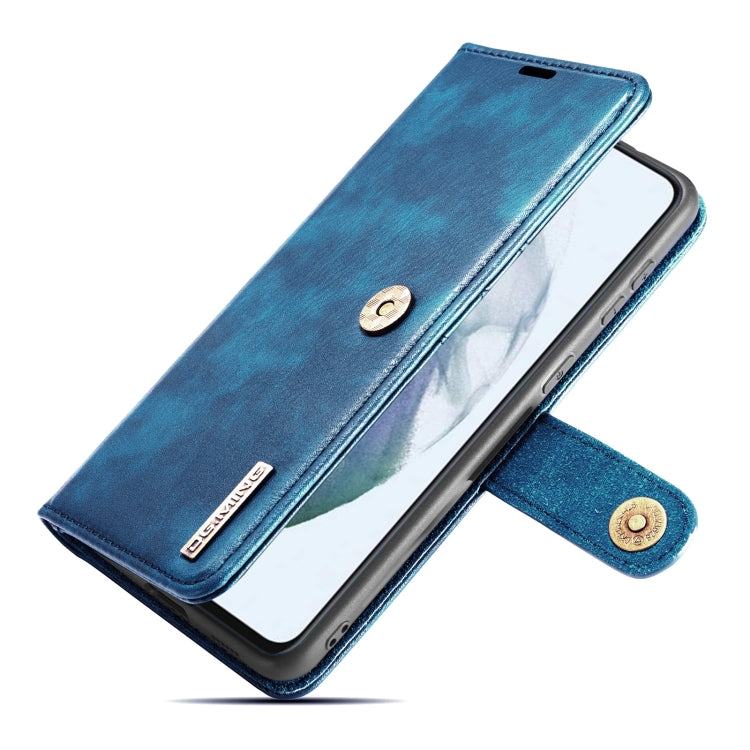 For Samsung Galaxy S21 FE DG.MING Crazy Horse Texture Flip Detachable Magnetic Leather Case with Holder & Card Slots & Wallet(Blue) - Galaxy Phone Cases by DG.MING | Online Shopping UK | buy2fix