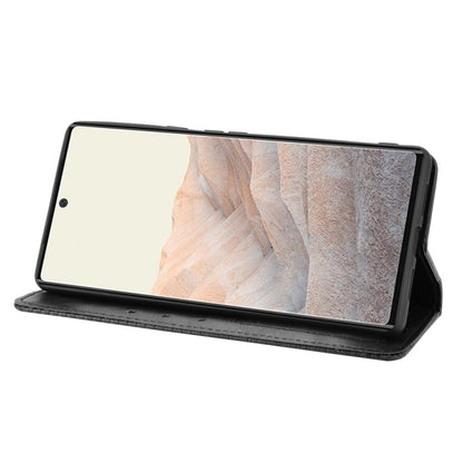 For Google Pixel 6 Magnetic Buckle Retro Crazy Horse Texture Horizontal Flip Leather Case with Holder & Card Slots & Photo Frame(Black) - Google Cases by buy2fix | Online Shopping UK | buy2fix