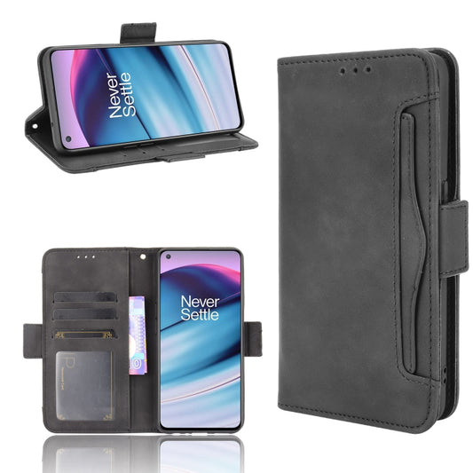 For OnePlus Nord CE 5G Skin Feel Calf Pattern Horizontal Flip Leather Case with Holder & Card Slots & Photo Frame(Black) - OnePlus Cases by buy2fix | Online Shopping UK | buy2fix