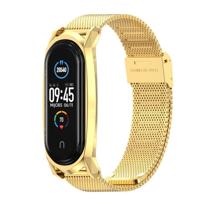 For Xiaomi Mi Band 6 / 5 / 4 / 3 Mijobs Milan Buckle GT Metal Stainless Steel Watch Band(Gold) - Watch Bands by MIJOBS | Online Shopping UK | buy2fix