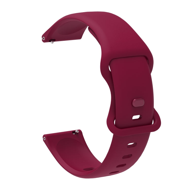 22mm For Amazfit GTS 2e Butterfly Buckle Silicone Watch Band(Wine Red) - Watch Bands by buy2fix | Online Shopping UK | buy2fix