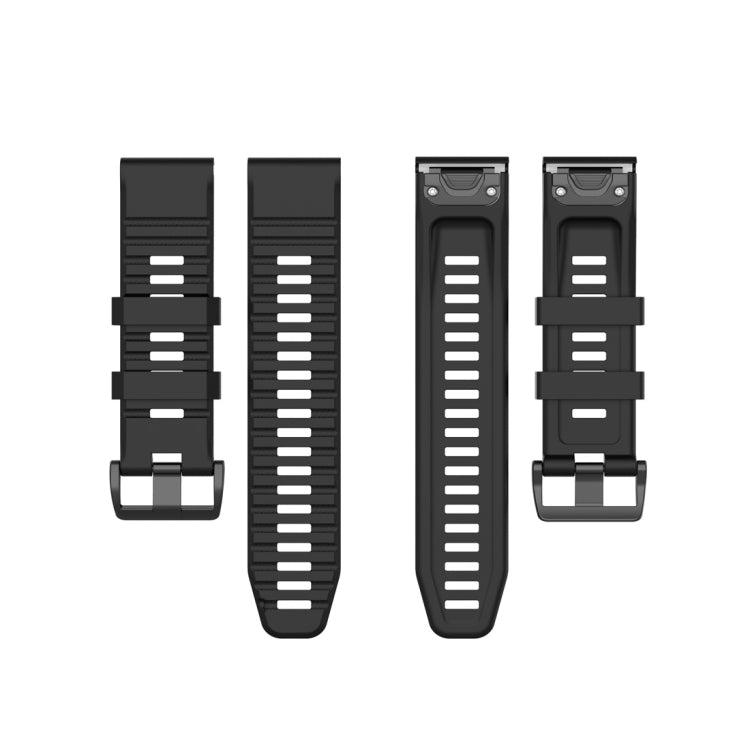 For Garmin Fenix 6 22mm Smart Watch Quick Release Silicon Watch Band(Black) - Watch Bands by buy2fix | Online Shopping UK | buy2fix