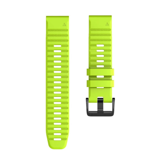 For Garmin Fenix 7X / 6X 26mm Smart Watch Quick Release Silicon Watch Band(Lime Color) - Smart Wear by buy2fix | Online Shopping UK | buy2fix