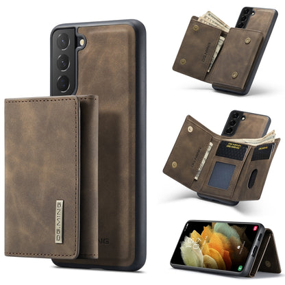 For Samsung Galaxy S21 FE DG.MING M1 Series 3-Fold Multi Card Wallet  Back Cover Shockproof Case with Holder Function(Coffee) - Galaxy Phone Cases by DG.MING | Online Shopping UK | buy2fix